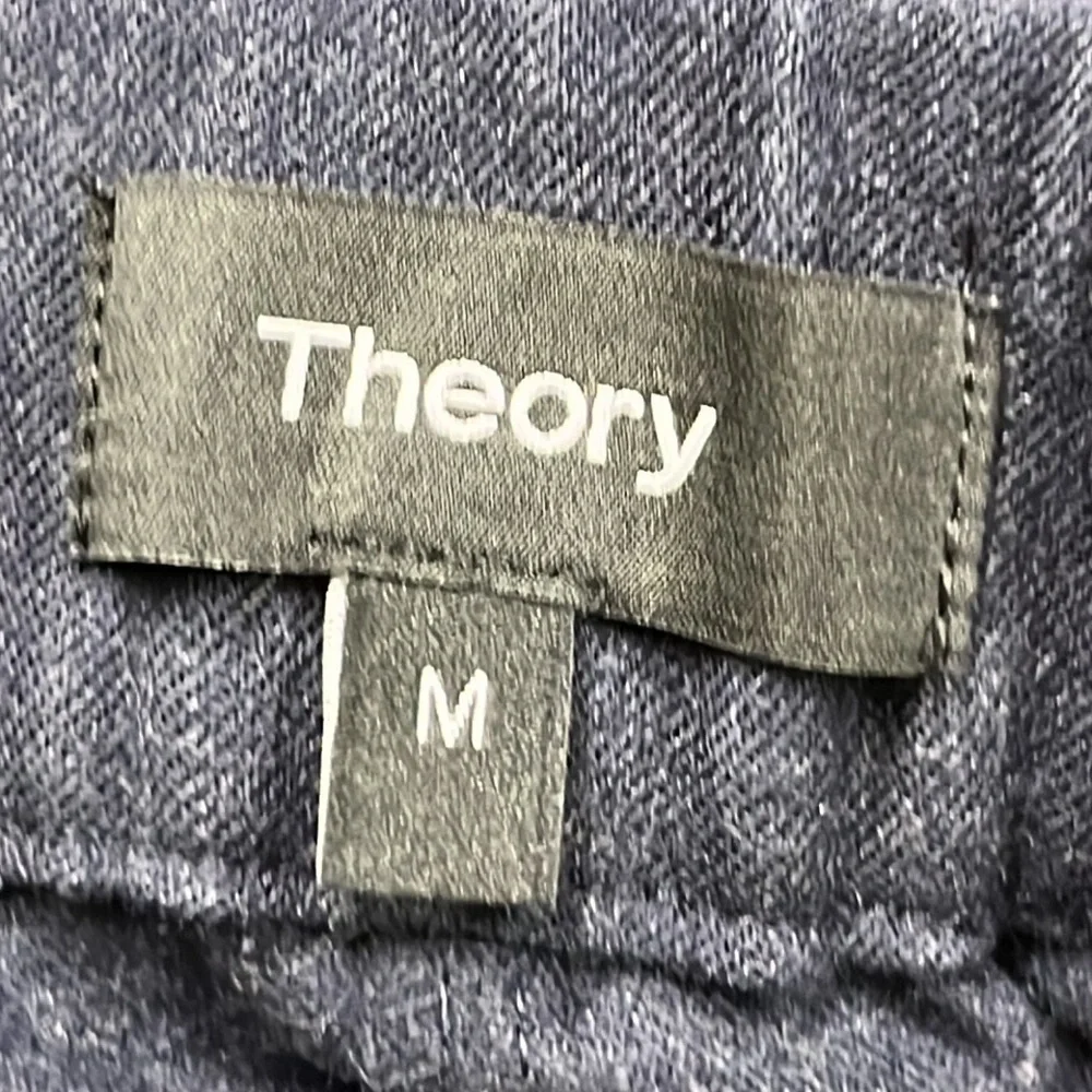 THEORY Korene R Urban Flannel Wool Pull On Navy Pants SZ M